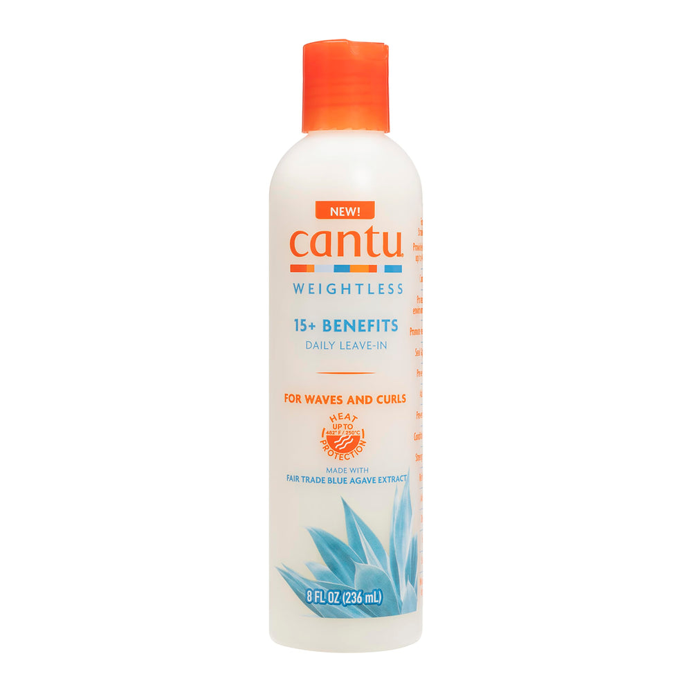 Cantu weightless front packaging shows bottle and branding, easy everyday use