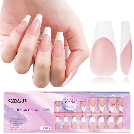 CANVALITE front packaging showing 300-piece French tip set and benefits