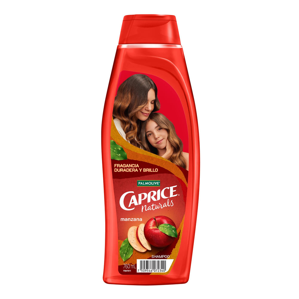 CAPRICE front packaging showing bottle and apple scent benefit