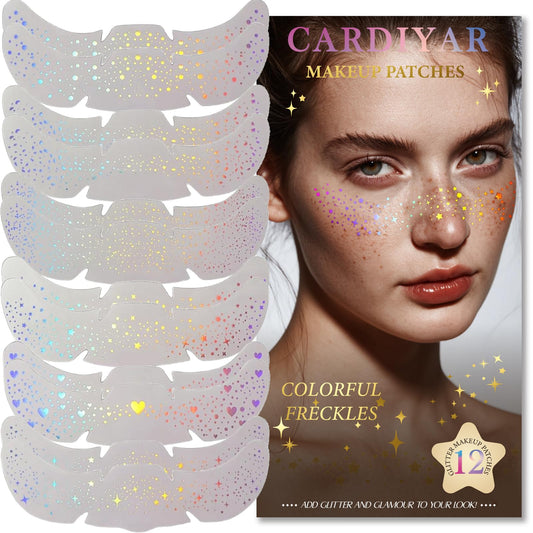 Cardiyar front packaging showing 24 glitter freckles set and benefits