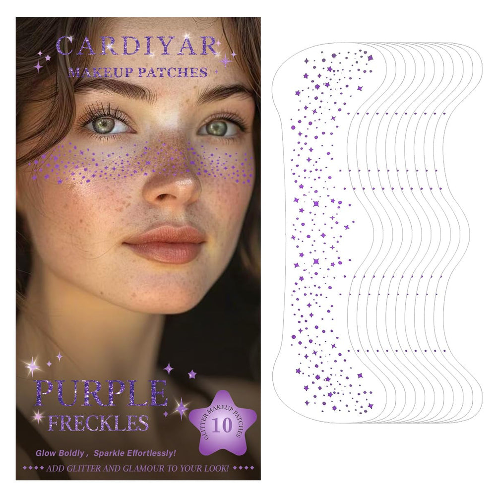Cardiyar front packaging showing 24 glitter freckle patches, easy glam