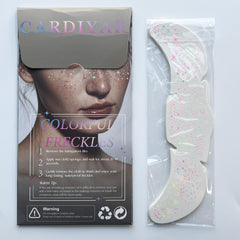Cardiyar glitter freckles applied on cheeks at a festival, creates standout sparkle