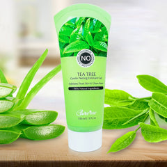 Care me front packaging showing the exfoliating gel clarity and gentle formula benefit