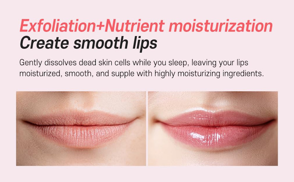 CARE:NEL before and after lips showing reduced flakes and softness