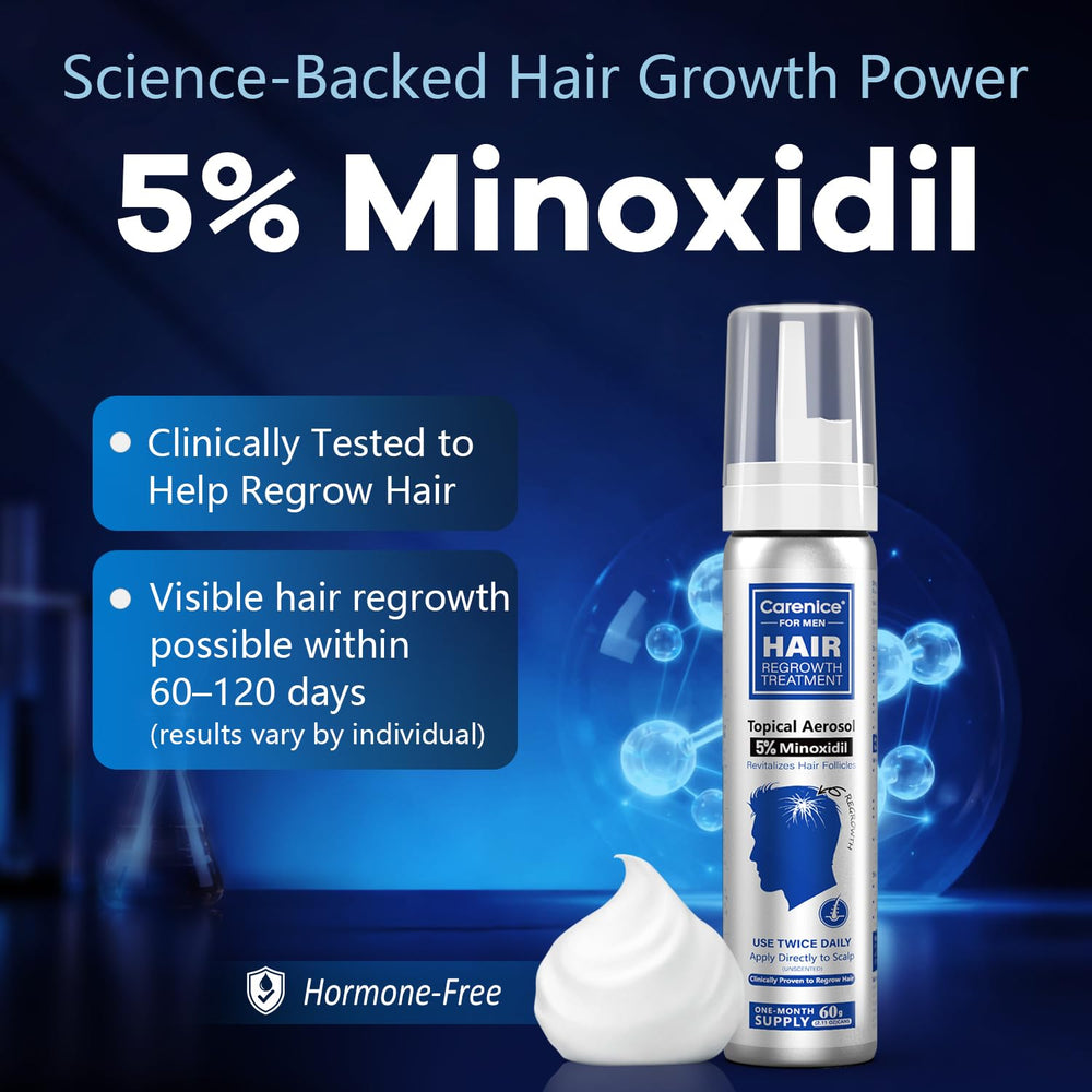 CARENICE foam being applied to scalp for targeted coverage