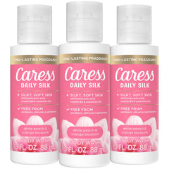 Caress front packaging showing bottle and vibrant label, evokes uplifting scent