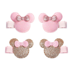Carkno front view of four mouse ear clips shows colors and shape benefit styling variety