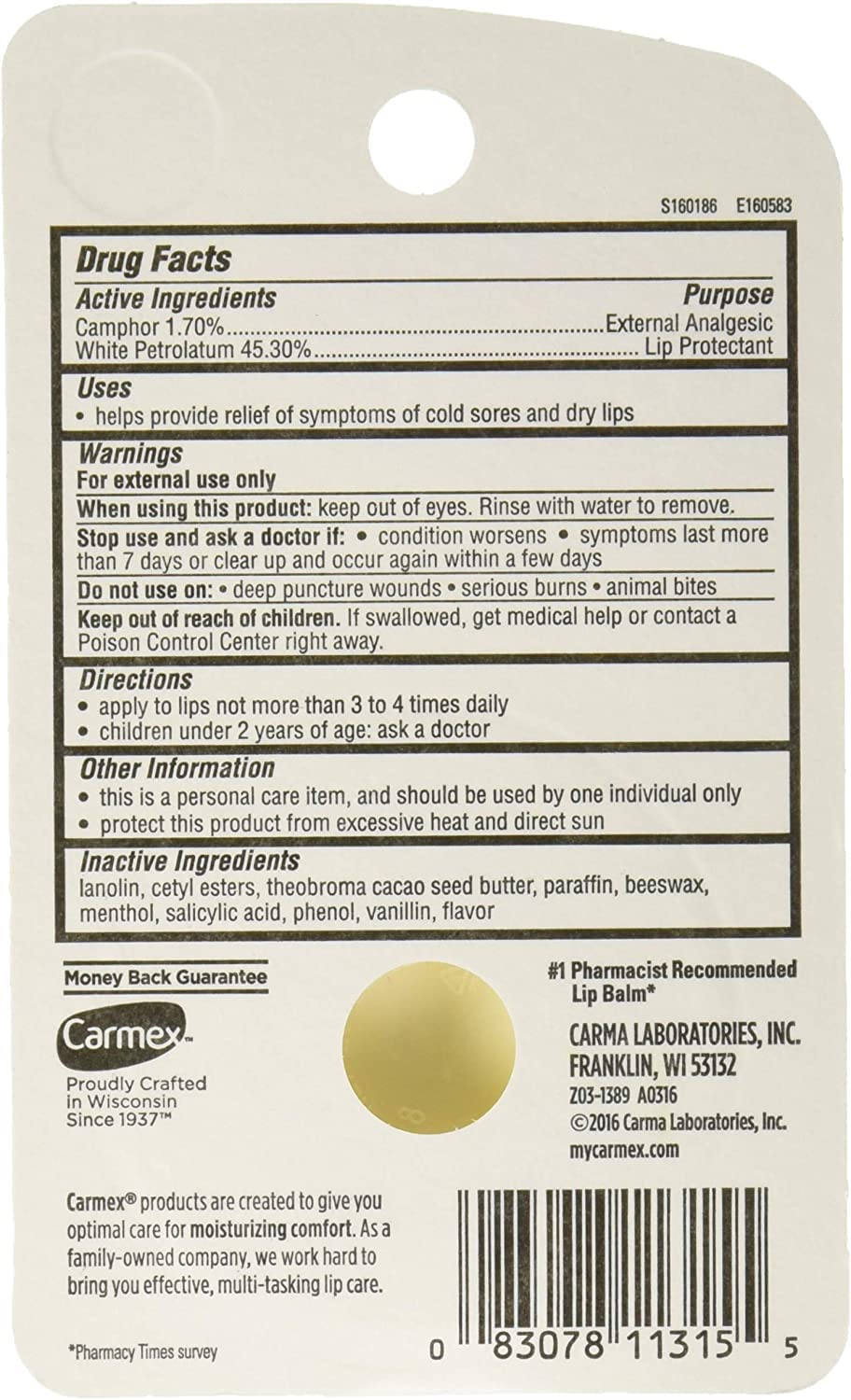 open Carmex tub texture close-up displaying smooth, moisturizing cocoa butter