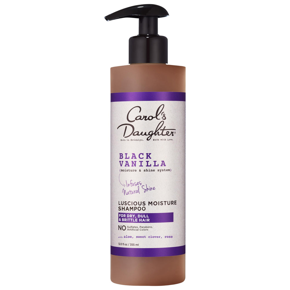 Carol's Daughter front bottle showing Black Vanilla branding and hydration benefit
