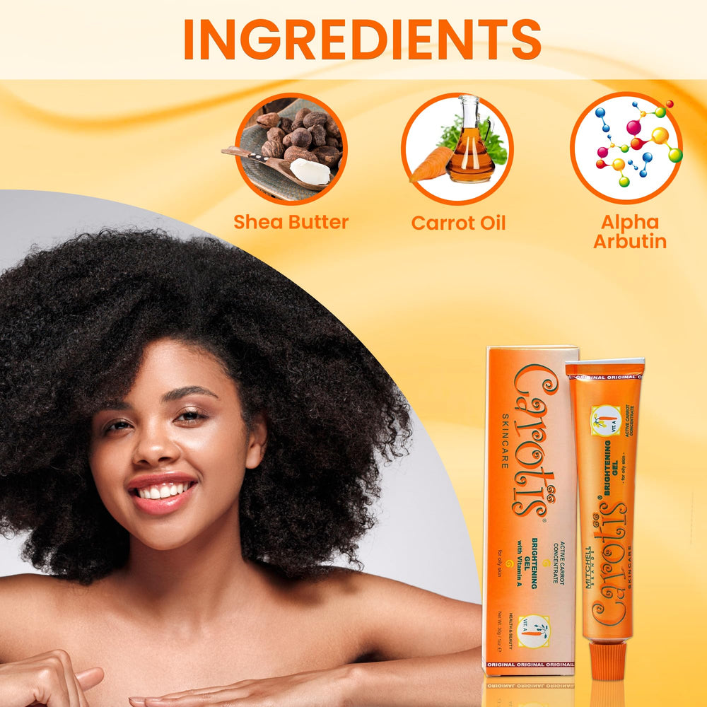 CAROTÏS label ingredient list detail showing carrot oil and alpha arbutin