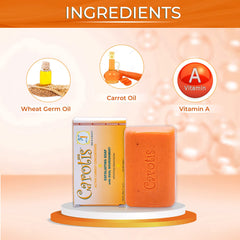 CAROTÏS label detail highlighting vitamin A and carrot oil benefits