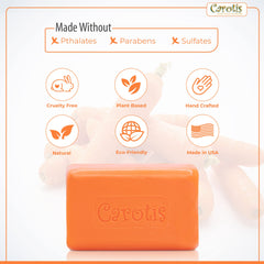 CAROTÏS soap lather in hands demonstrating gentle cleansing benefit