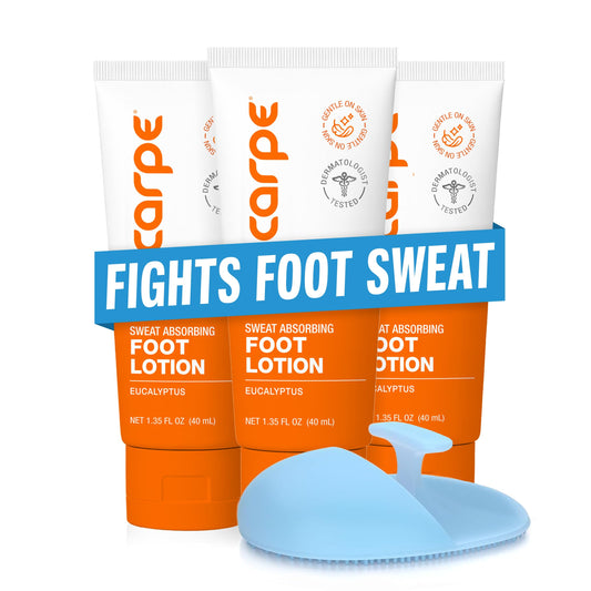 Carpe front packaging showing product and clear benefits for dry feet