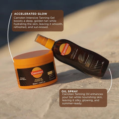 Carroten oil spray being applied from bottle for luminous hydration