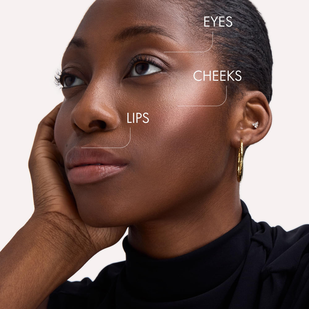 Catrice applied on cheekbone illustrating luminous highlight and sculpting benefit