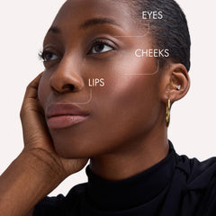 Catrice applied on cheekbone illustrating luminous highlight and sculpting benefit