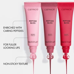 Catrice Peptide Bliss swatch on hand showing sheer berry tint for color reference