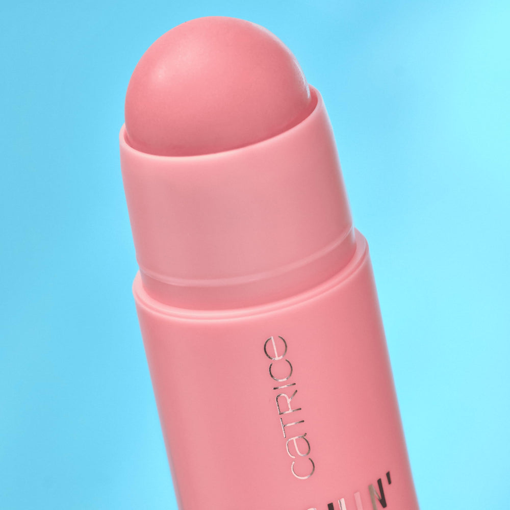 Catrice Blushin' Charm being applied to cheek for a dewy finish
