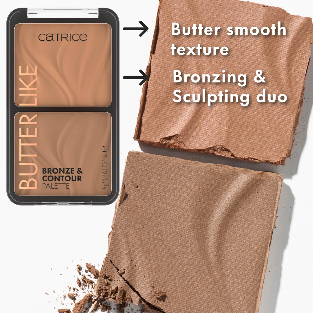 Catrice bronzer swatch on arm, buttery blendable warmth visible