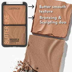 Catrice bronzer swatch on arm, buttery blendable warmth visible