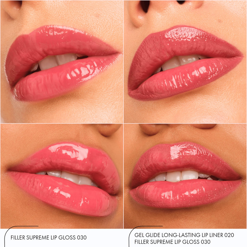 Catrice model lips wearing gloss demonstrating glossy, fuller-looking lip effect