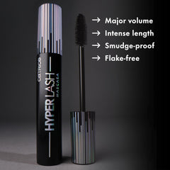 Catrice Hyper Lash Speedy Brown swiped on lashes showing length and volume