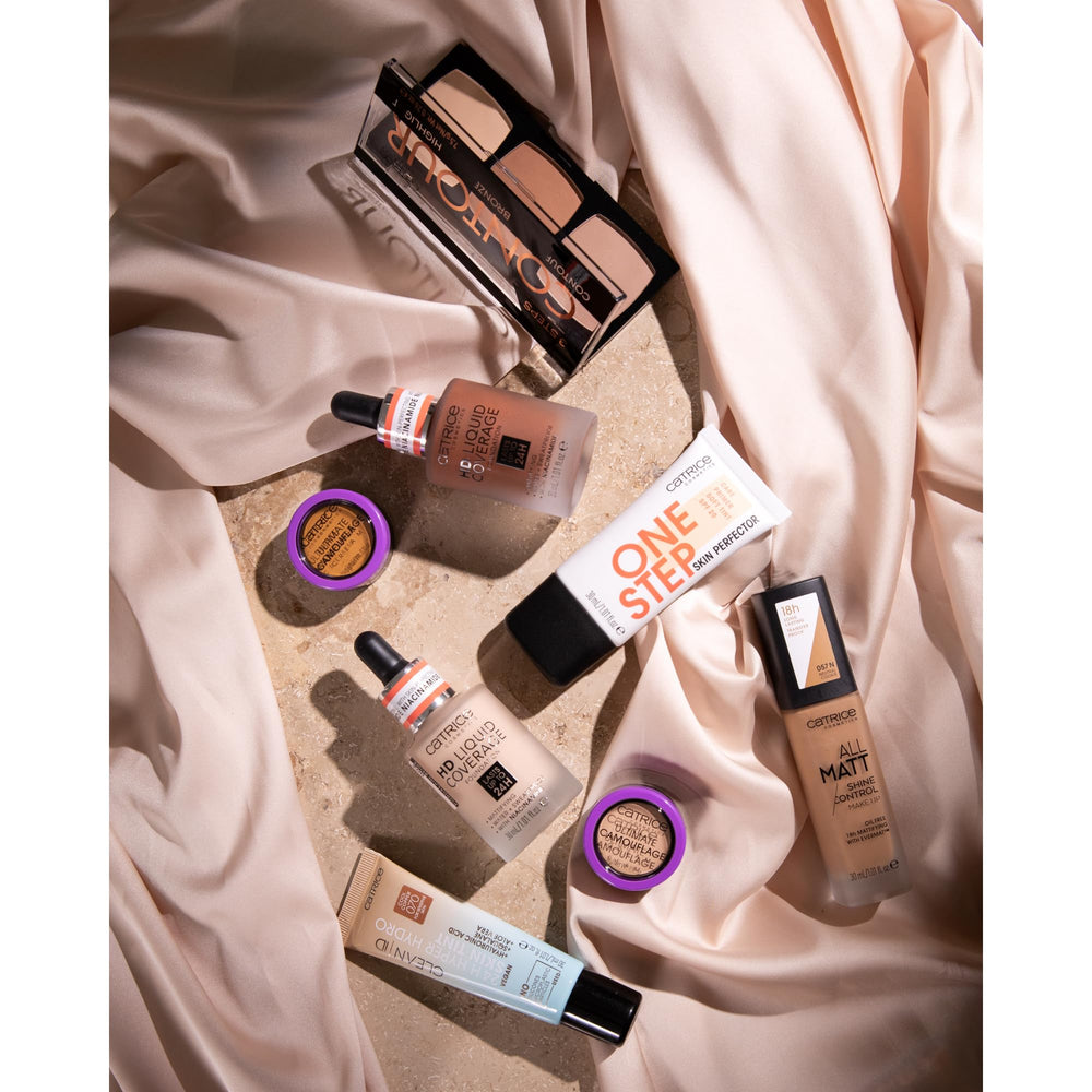 Catrice foundation in a makeup bag illustrating longwear ready for outings