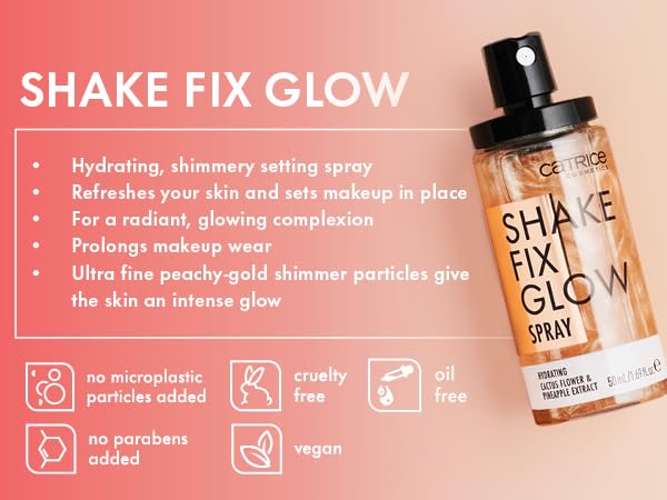 Catrice mist in use over modeled face for refreshed makeup benefit