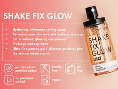 Catrice mist in use over modeled face for refreshed makeup benefit