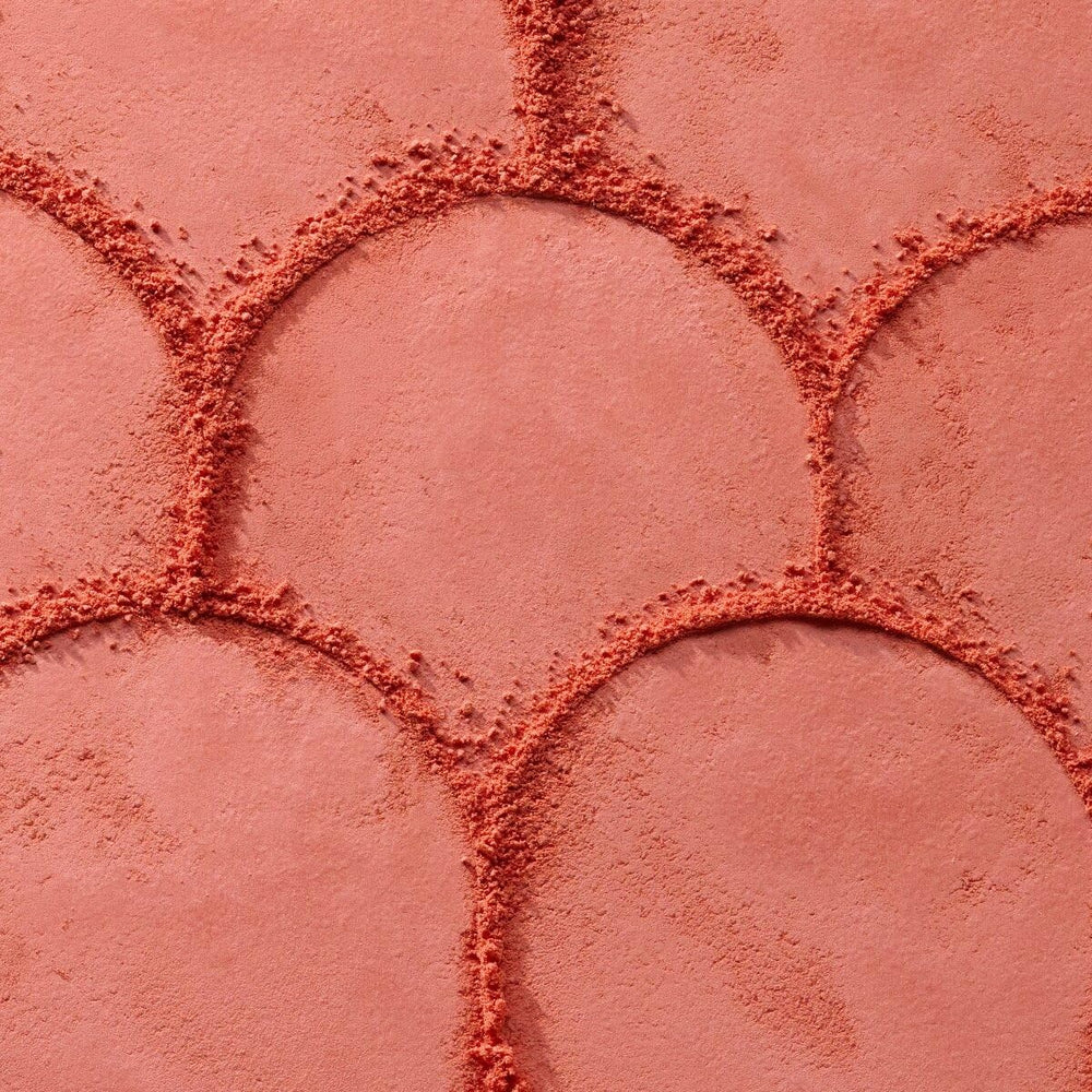 Catrice blush being picked up by brush demonstrating easy pick-up and blend