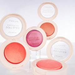 Catrice Soft Glam Baked Blush inside makeup bag showing travel-friendly design