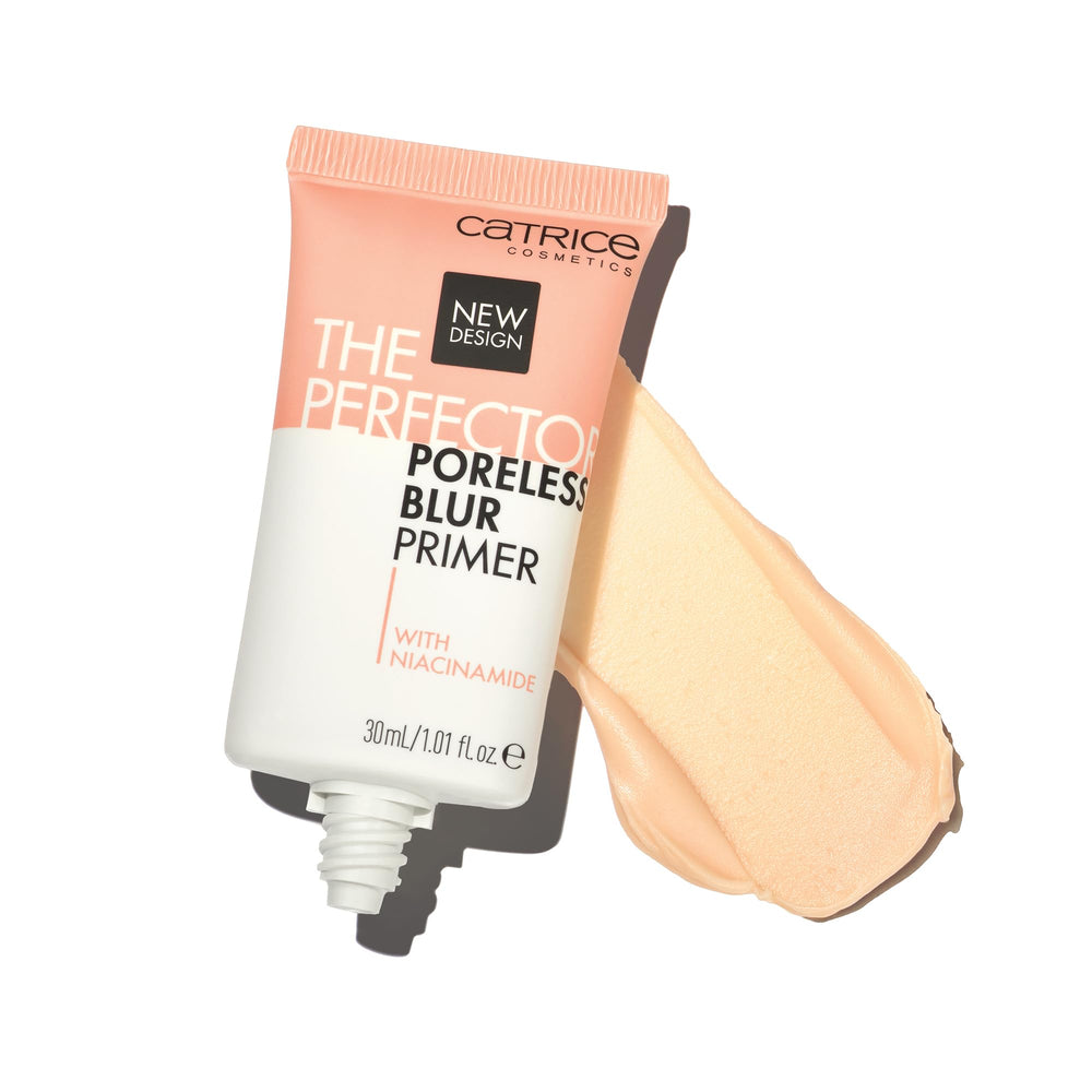 Catrice primer beside everyday items showing compact size for on-the-go use