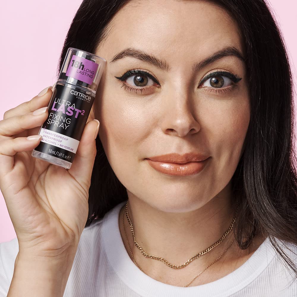 Catrice clear spray texture on hand showing non-greasy finish benefit
