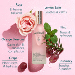 Fine mist spritz from Caudalie body showing instant refresh and glow