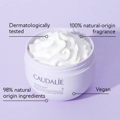 Caudalie applied by hand on arm to soothe dryness and itch