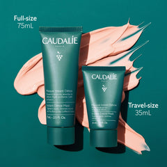 Caudalie mask placed on bathside to convey relaxing skincare routine
