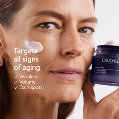 Caudalie refill pod open next to jar illustrating sustainable refill system benefit