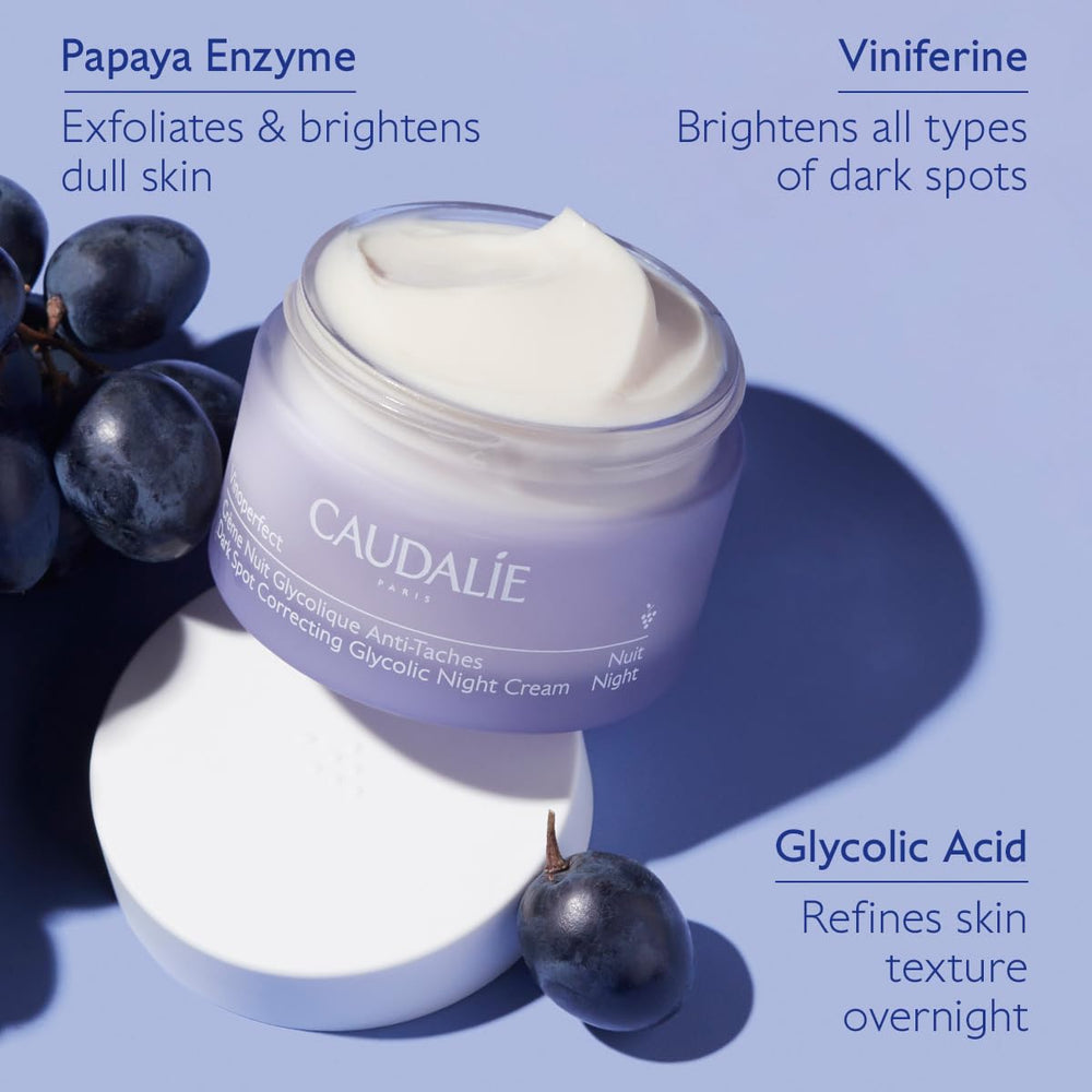 Caudalie glycolic acid ingredient visualization for refined texture