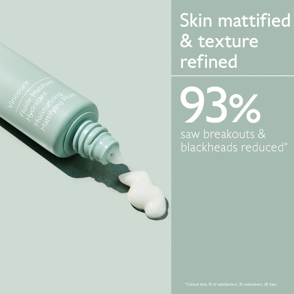 Caudalie Vinopure applied on hand demonstrating non-greasy absorption benefit