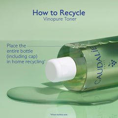 Caudalie toner beside serums representing layered skincare compatibility