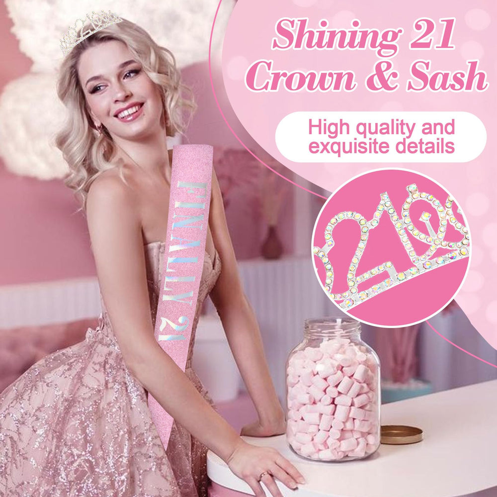 CAVETEE model wearing tiara and sash at party, celebratory look