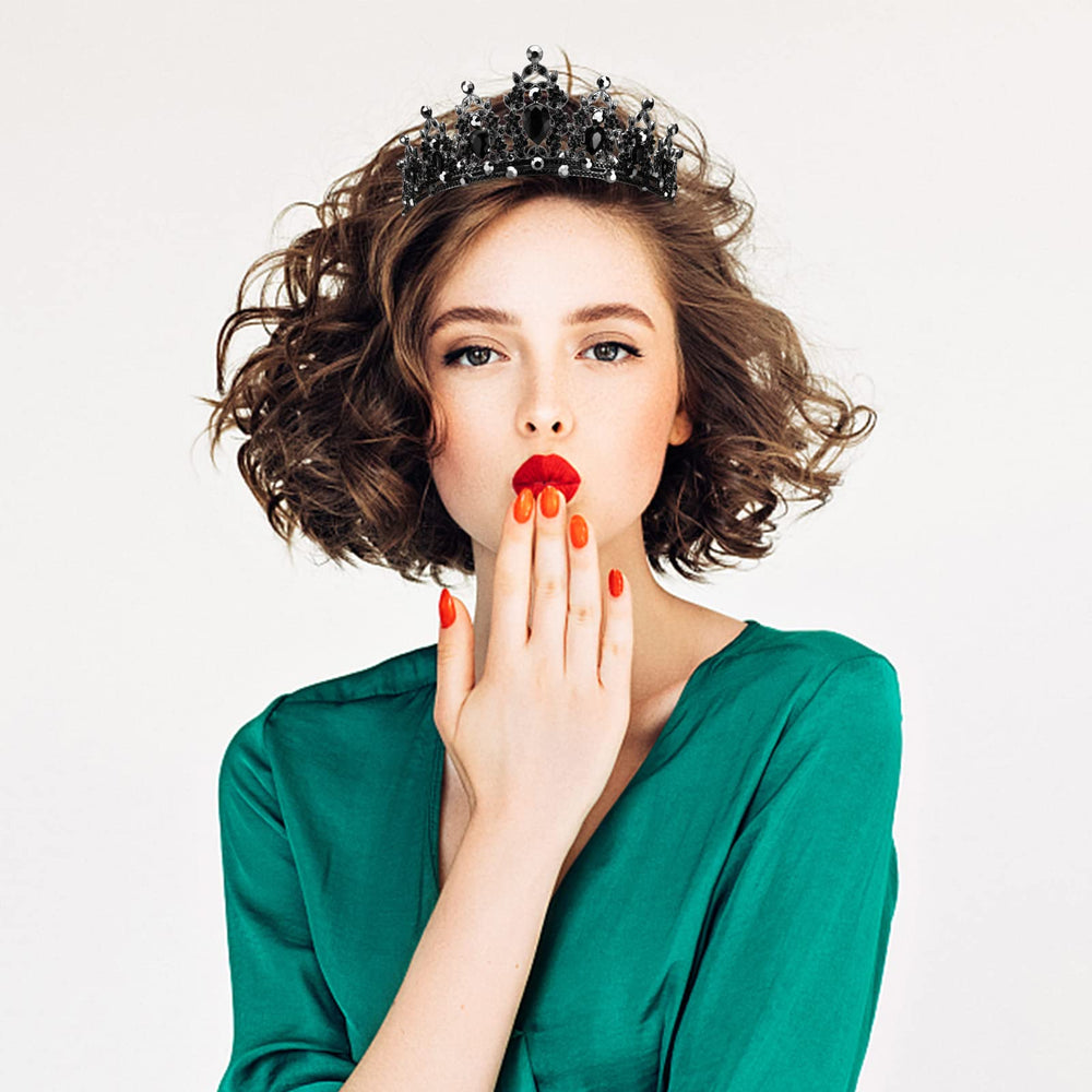 CAVETEE crown in bridal gothic outfit illustrating dramatic styling impact