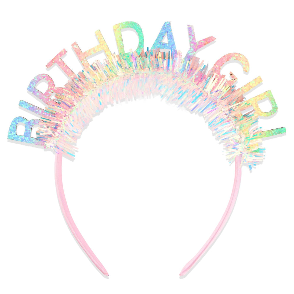 CAVETEE front view crown headband showing rainbow letters and sparkle benefits