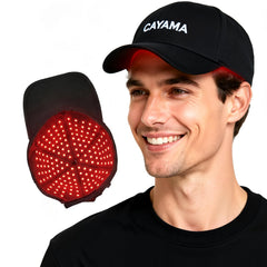CAYAMA front view of cap showing even LED coverage for consistent scalp sessions