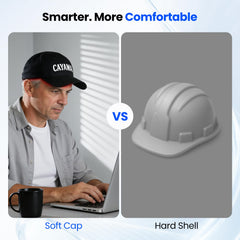 CAYAMA cap in use on couch showing hands-free multitasking advantage
