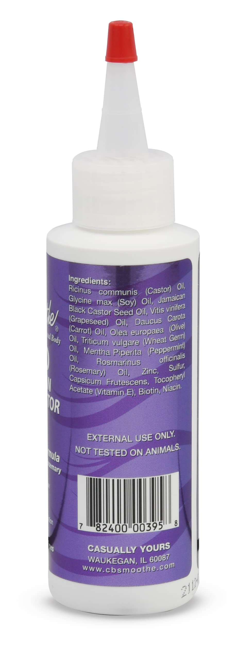 CB SMOOTHE bottle on bathroom shelf in lifestyle setting for routine use
