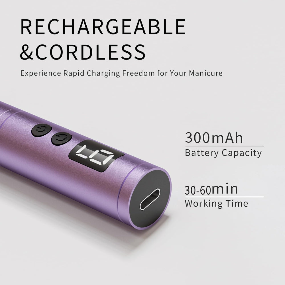 CBVCBV cordless nail drill in use during a manicure offering precise shaping benefit
