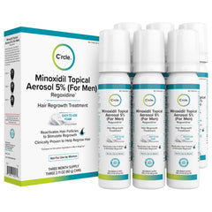 C'rcle front packaging showing minoxidil 5% foam and unscented benefit