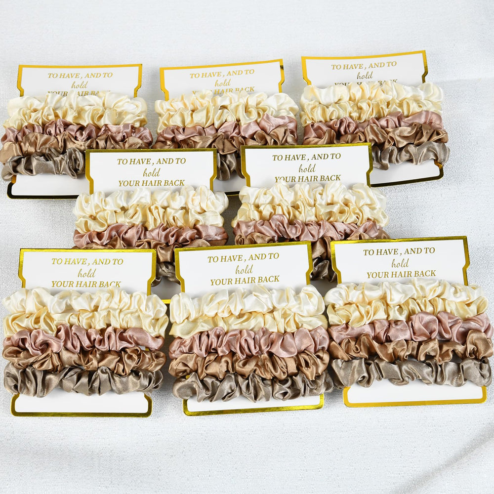 CEELGON scrunchies arranged on a bachelorette table showing coordinated party styling