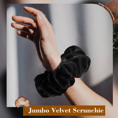 CEELGON scrunchie stretched to demonstrate 15-inch elasticity and strong hold